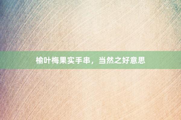 榆叶梅果实手串，当然之好意思